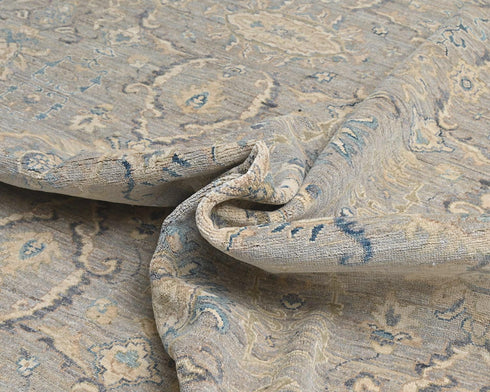 12x15 Zeigler Gray Afghan Hand Knotted Wool Area Rug